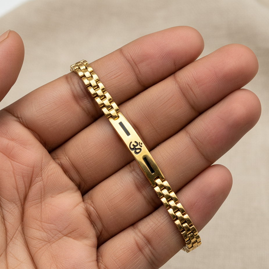 Timeless Golden Om Bracelet for Daily Strength & Style
