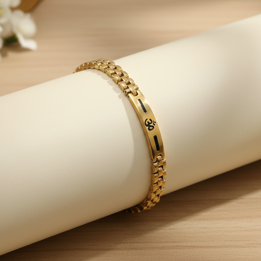 Timeless Golden Om Bracelet for Daily Strength & Style