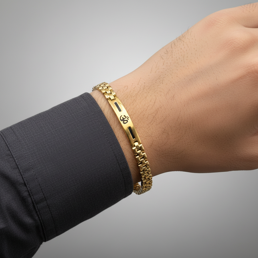 Timeless Golden Om Bracelet for Daily Strength & Style