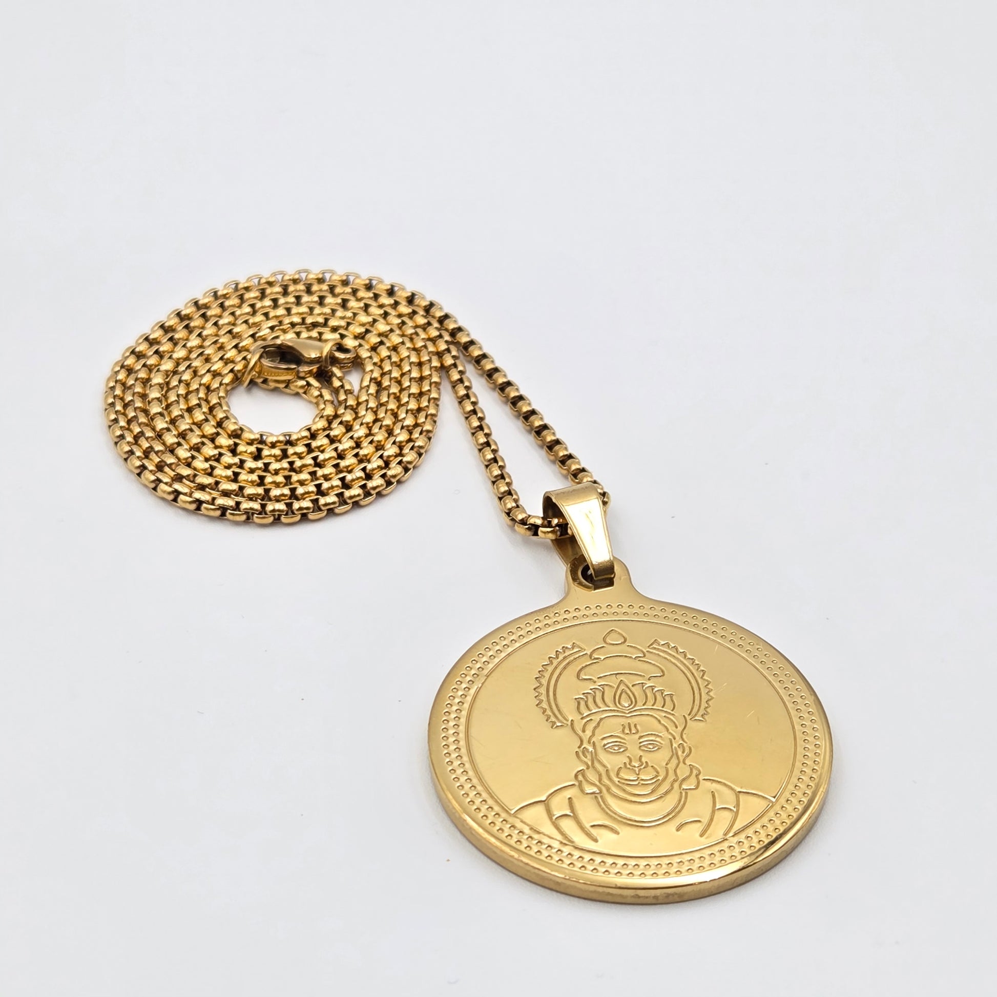 Golden Hanuman Pendant Necklace – Strength That Shines