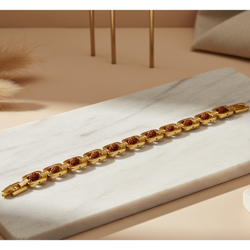 Golden Rudraksha Energy Bracelet – Balance with Every Step