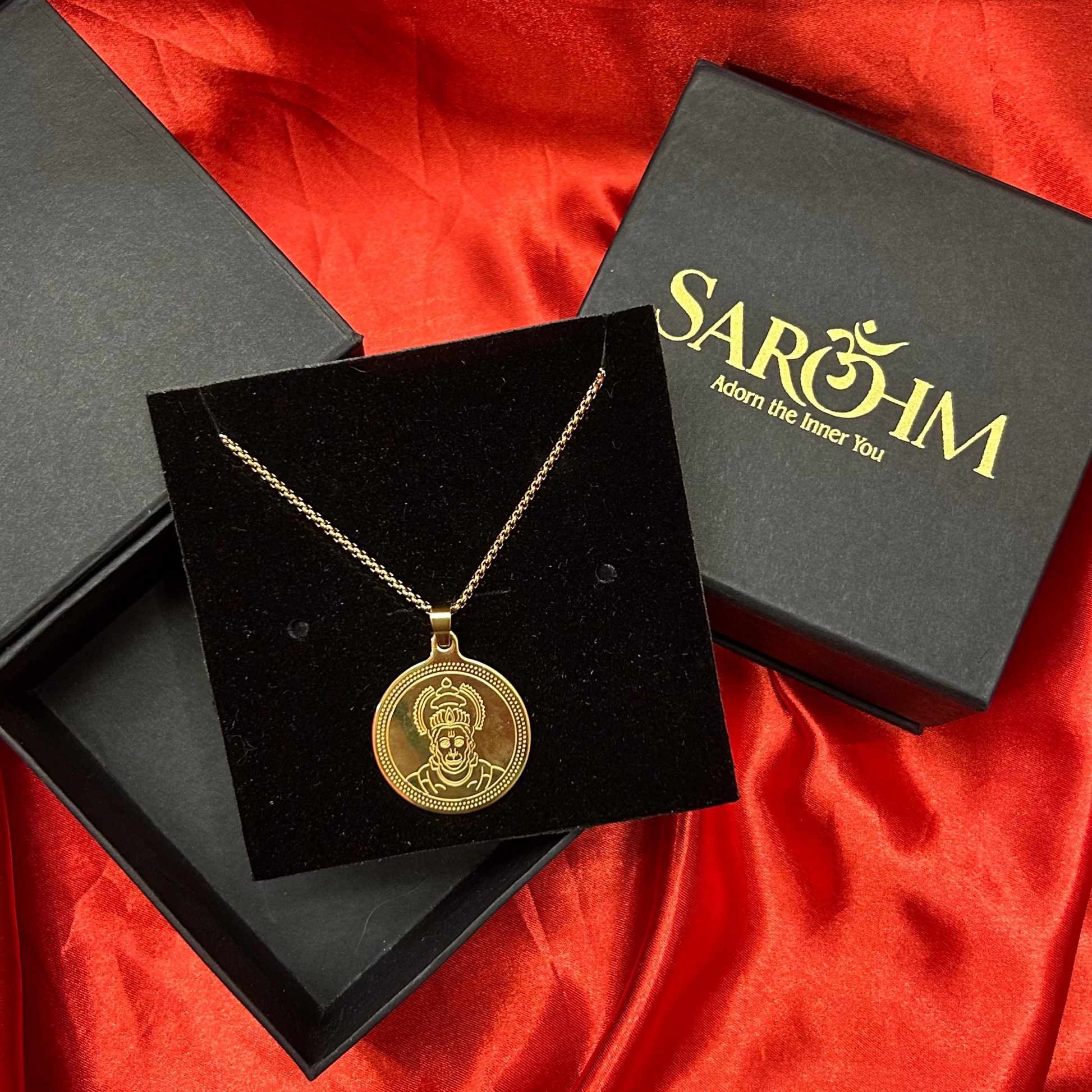 Golden Hanuman Pendant Necklace – Strength That Shines