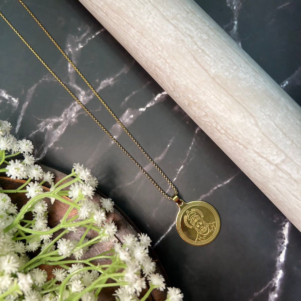 Golden Hanuman Pendant Necklace – Strength That Shines