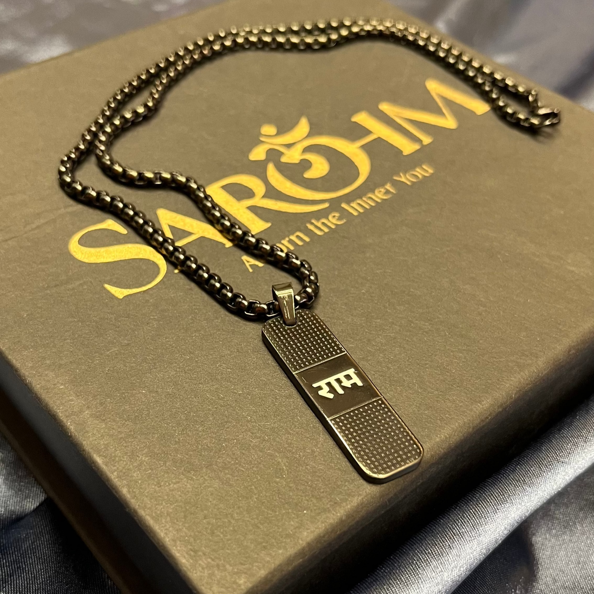 Ram Black Pendant Necklace – Power in Every Step