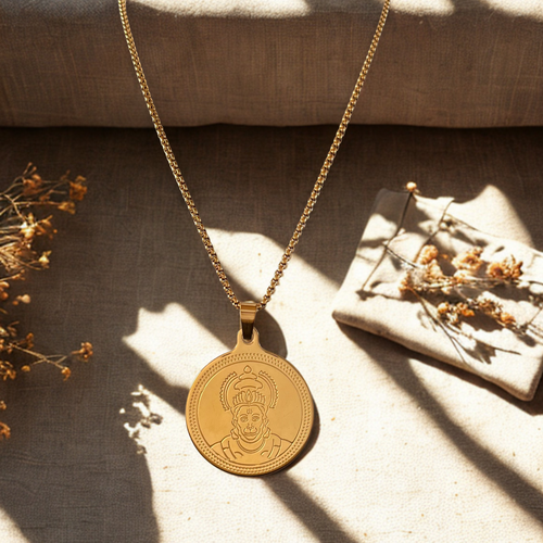 Golden Hanuman Pendant Necklace – Strength That Shines
