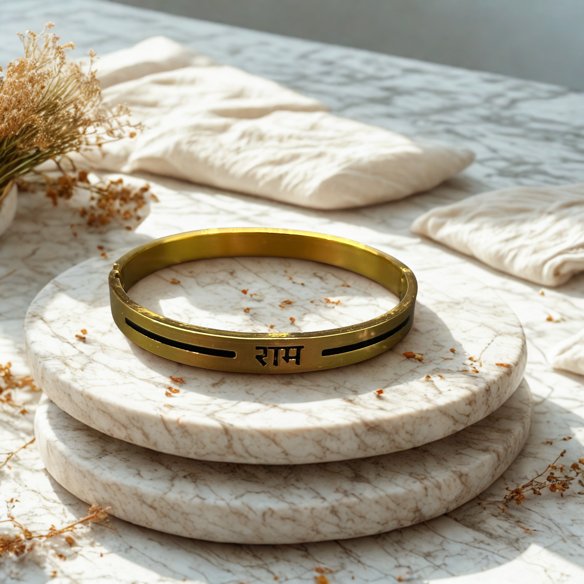 Golden Ram Kada – Devotion Woven in Metal