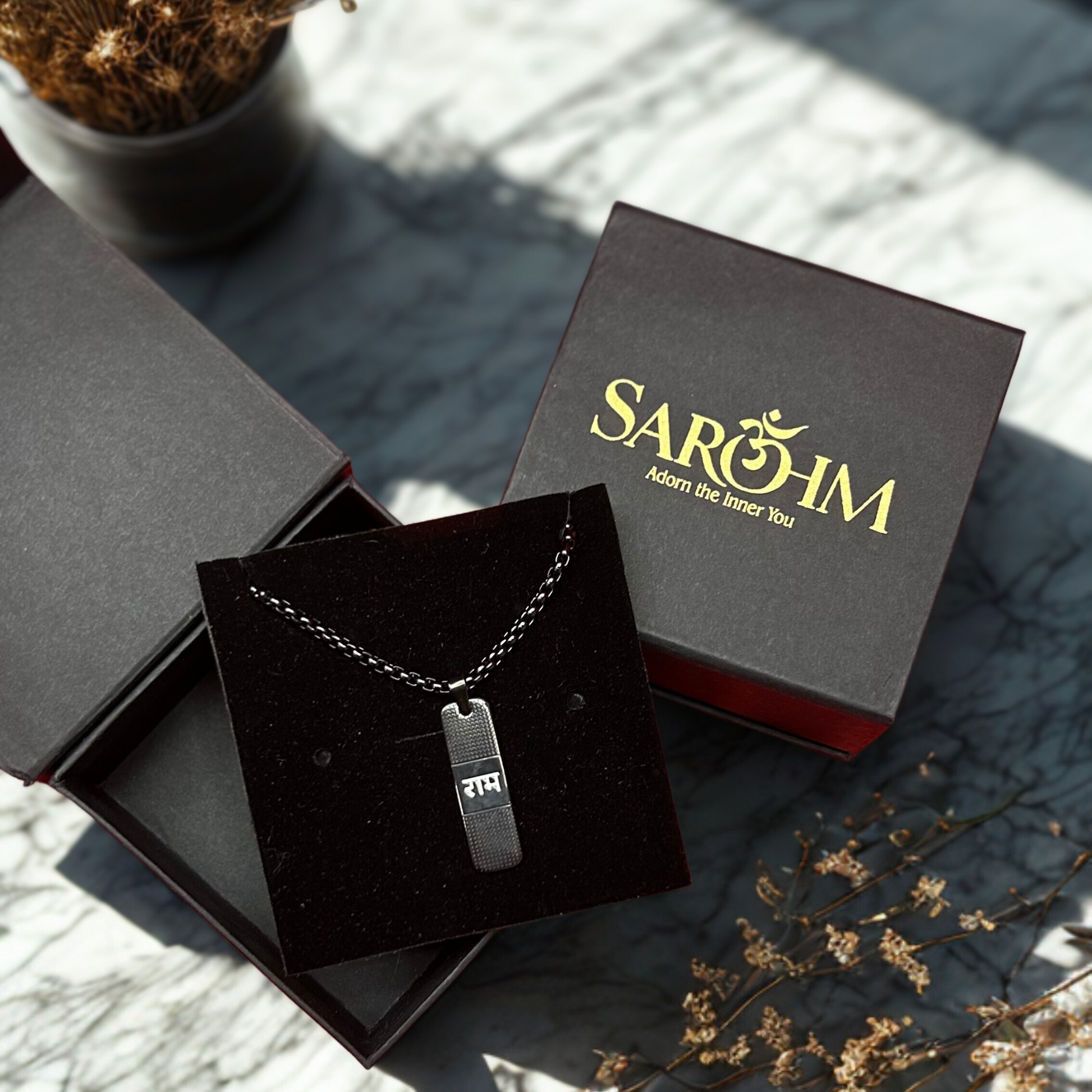 Ram Black Pendant Necklace – Power in Every Step