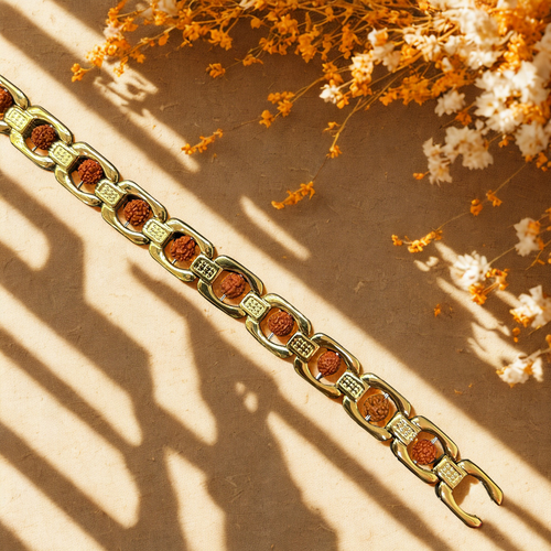 Golden Rudraksha Energy Bracelet – Balance with Every Step
