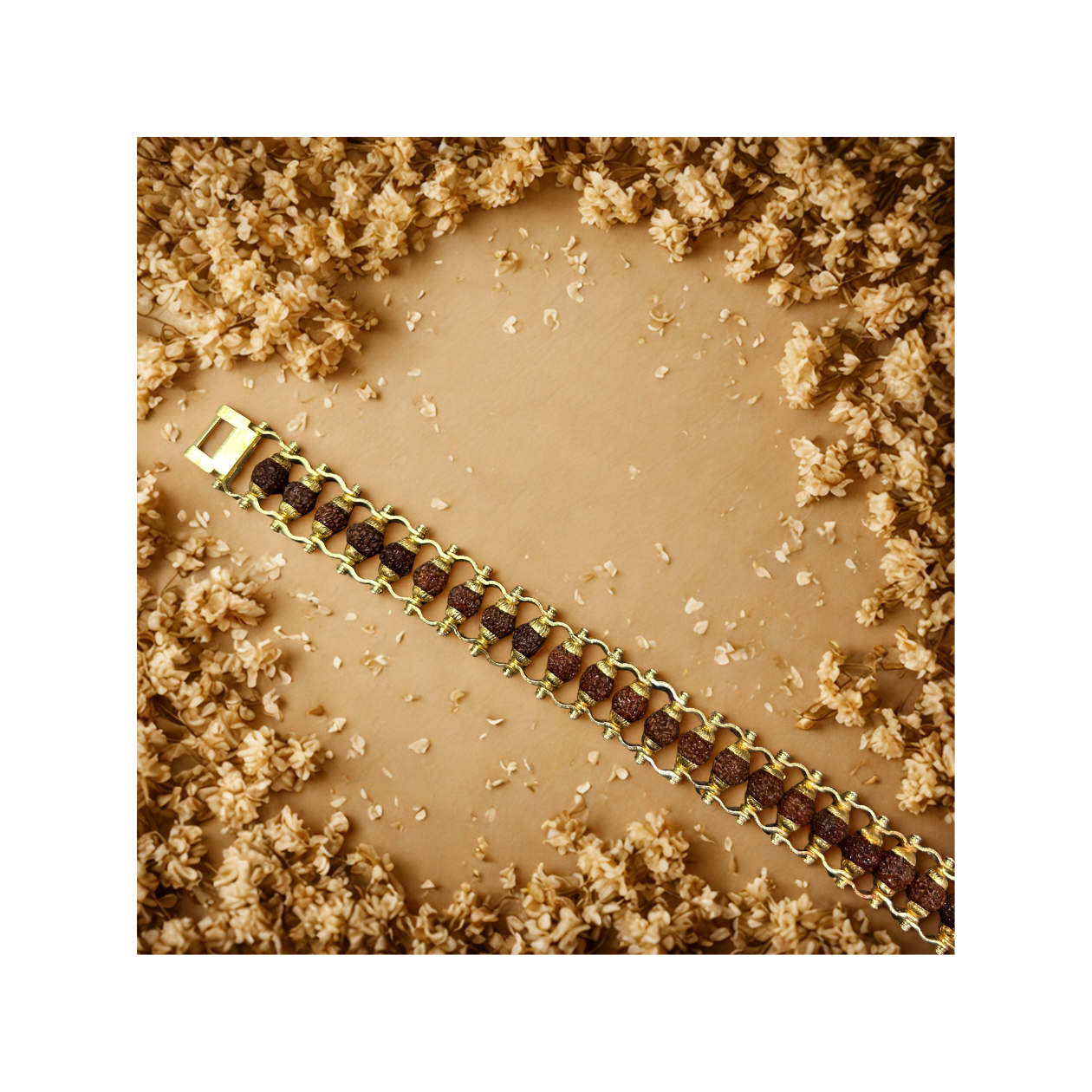 Golden Rudraksha Core Bracelet – Power Rooted in Calm