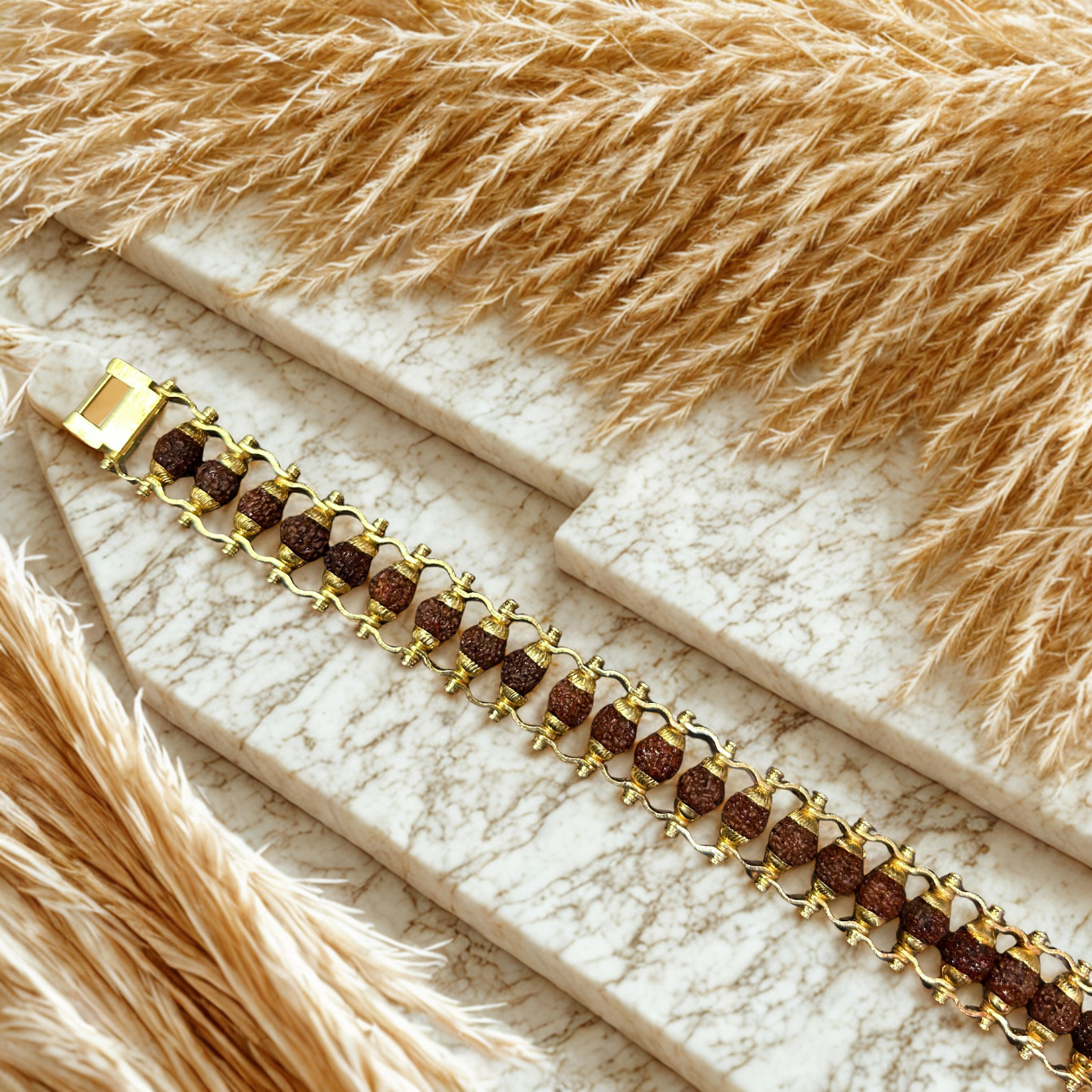 Golden Rudraksha Core Bracelet – Power Rooted in Calm