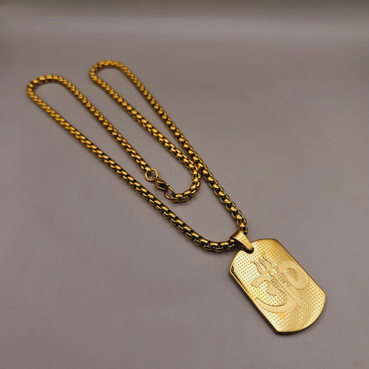 Gold-Tone Om Pendant Necklace