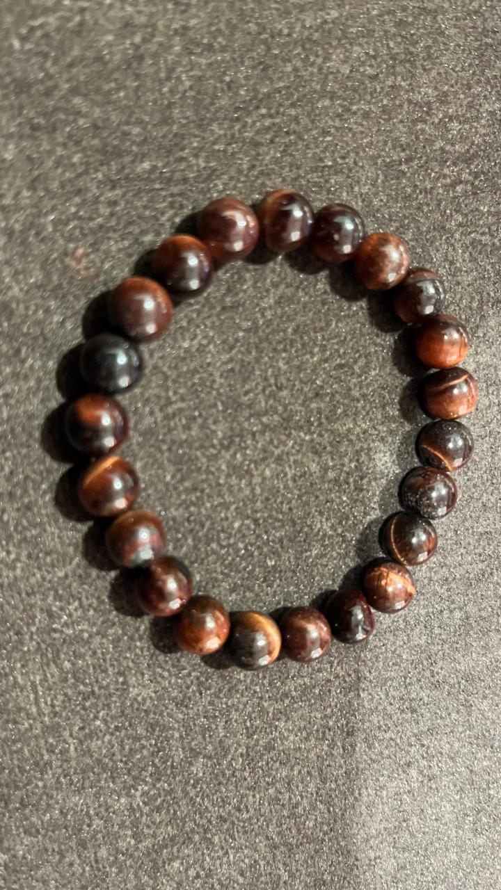 Red Tiger Eye Bracelet for Focus, Confidence & Protection